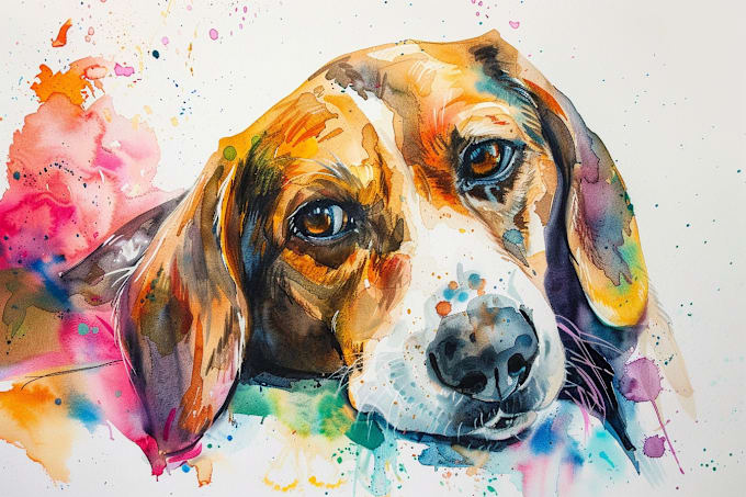 Gig Preview - Draw watercolor pet portrait your pets