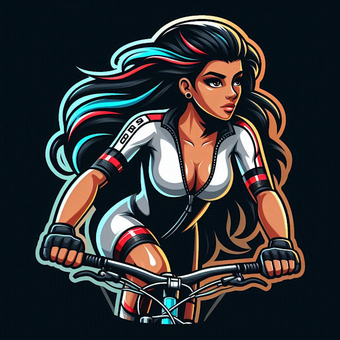 Gig Preview - Do modern style bike racing girls mascot logo design