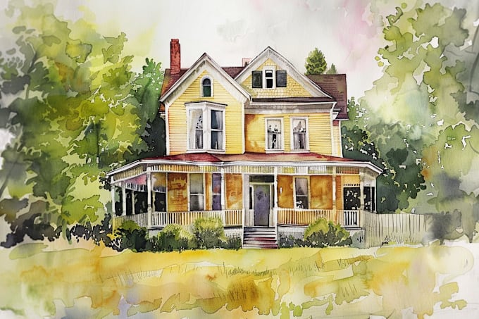 Bestseller - watercolor paint a house portrait