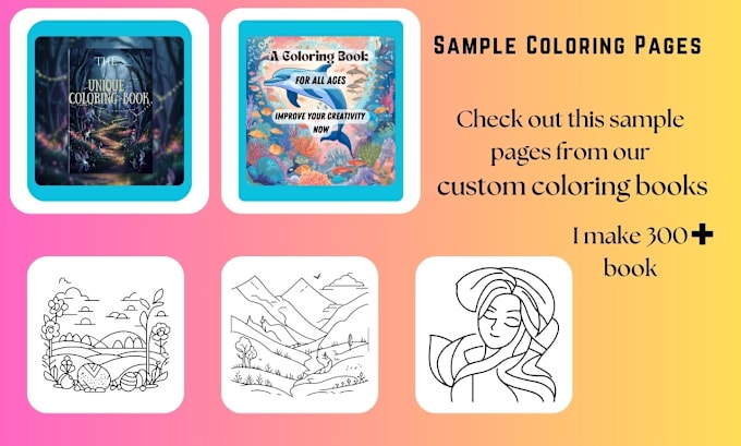 Gig Preview - Create custom coloring books for amazon KDP