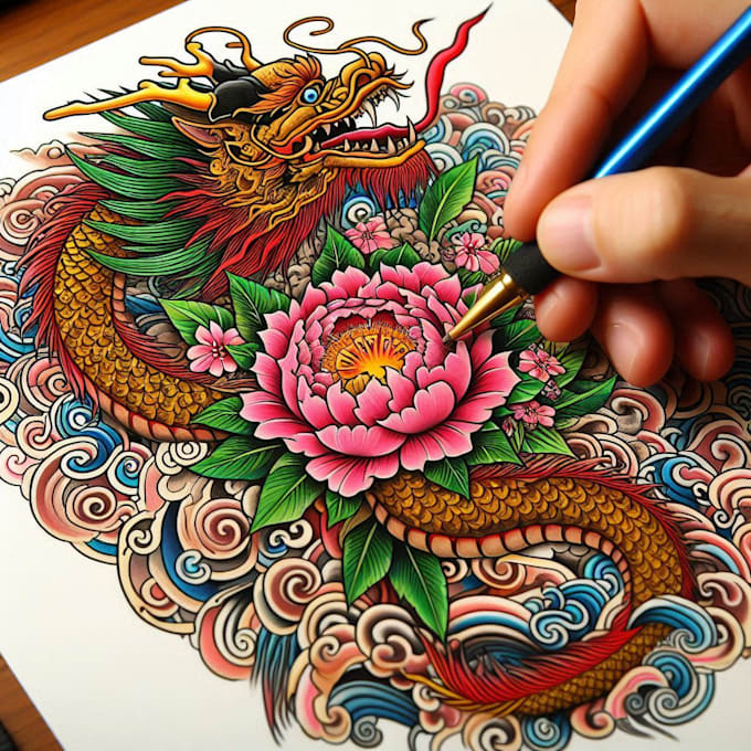 Gig Preview - Draw amazing japanese oriental tattoo