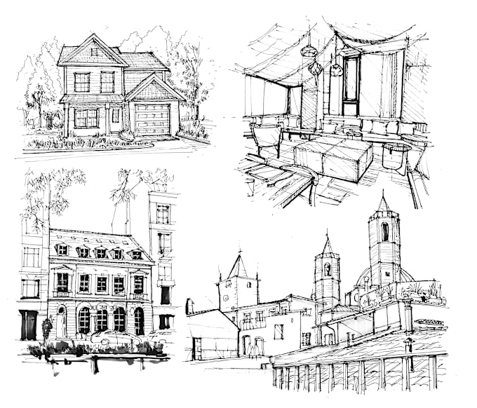 Bestseller - do hand drawn architectural sketch