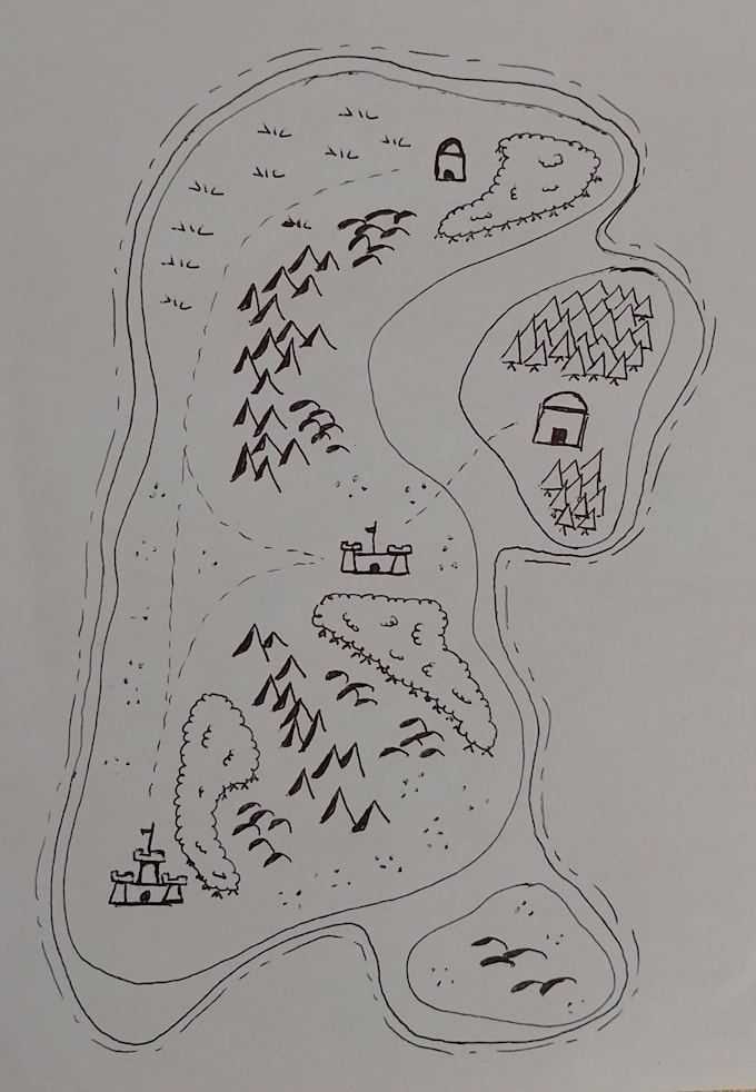 Gig Preview - Draw a fantasy world map by hand