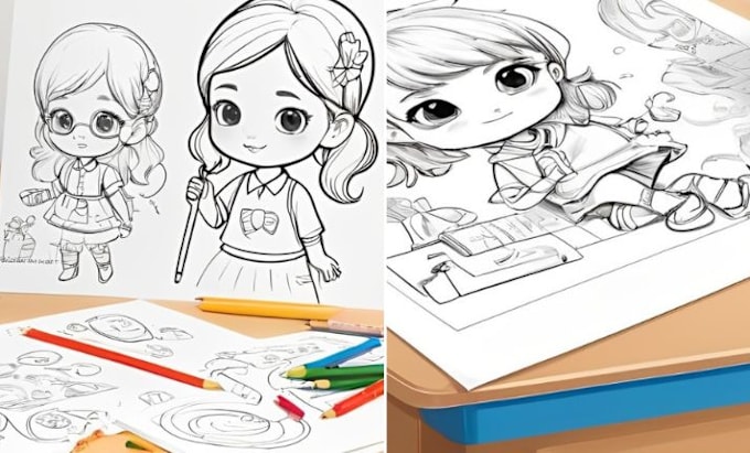 Bestseller - create cute line art drawing for coloring book pages