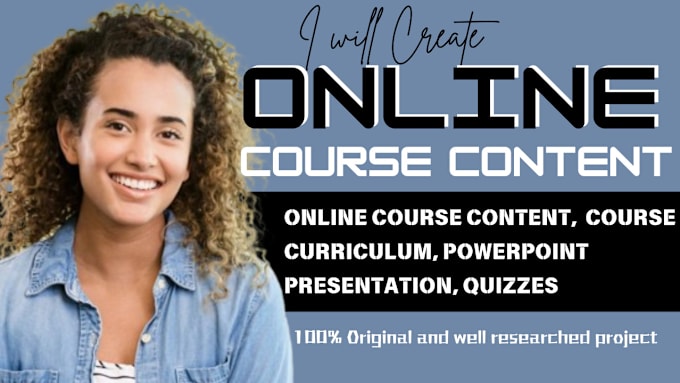 Gig Preview - Create online course content, course curriculum, ppt presentation