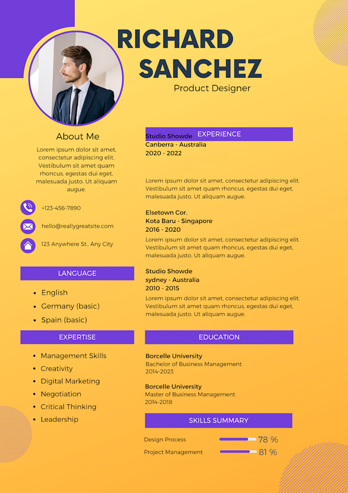 Gig Preview - Design a professional and distinctive CV