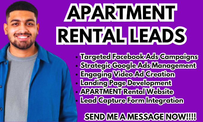 Gig Preview - Apartment rental leads facebook ads google ads video ads apartment booking