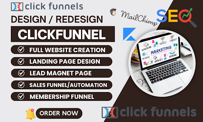 Gig Preview - Build clickfunnels, clickfunnels 2 0, sales funnels, click funnel expert