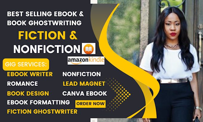 Gig Preview - Be fiction, nonfiction and romance ebook writer, ebook formatting, book design