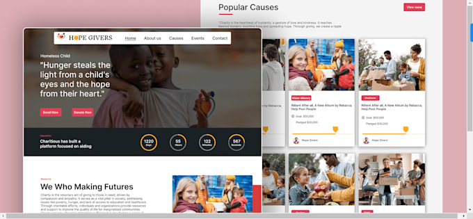 Gig Preview - Build nonprofit website, charity website, 501c3 website, ngo, one page website