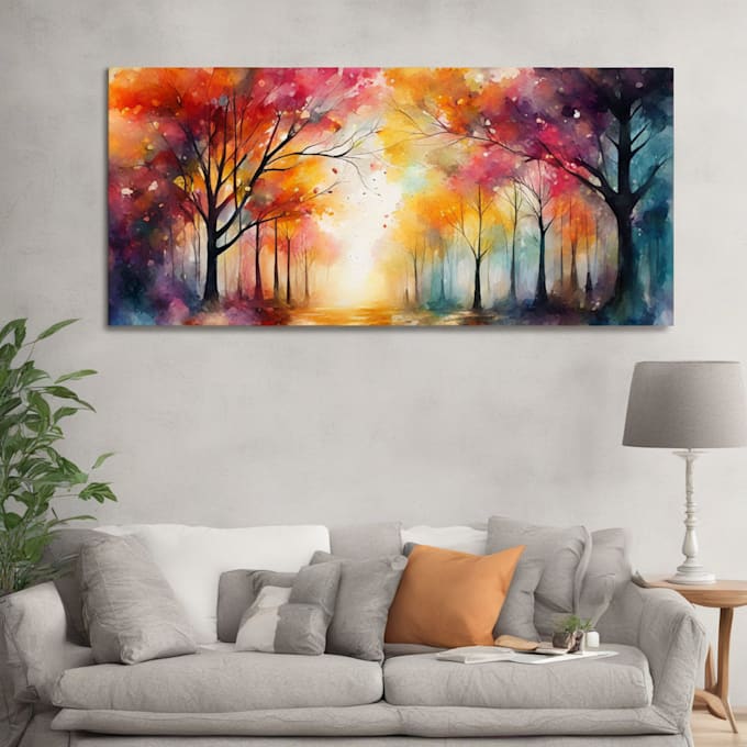 Gig Preview - Design abstract or watercolor canvas wall art in my style