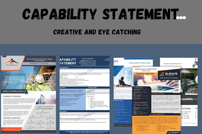 Gig Preview - Do expert capability statement design, writing for winning government contracts