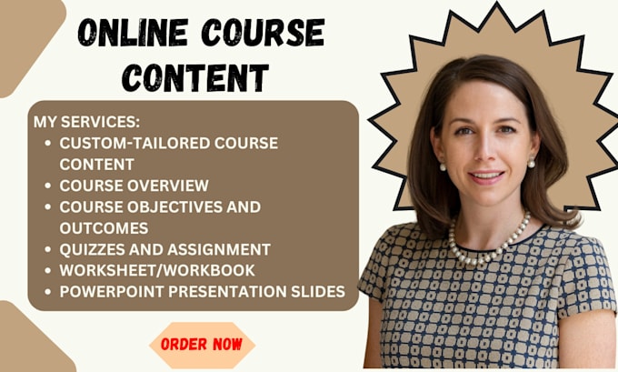 Gig Preview - Do online course content, ebook ghostwriter, online course content curriculum