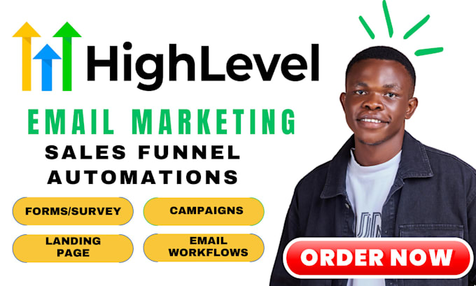 Gig Preview - Do gohighlevel email marketing gohighlevel sales funnel CRM workflow automation