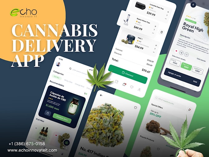 Gig Preview - Create a luxury cannabis delivery app, a weed delivery app