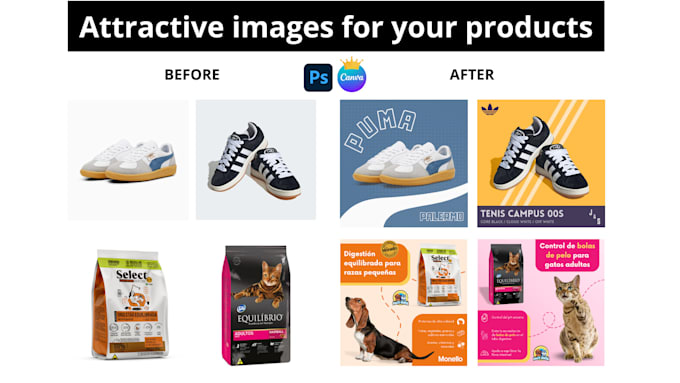 Gig Preview - Edit images of your products and convert them into editable canva templates