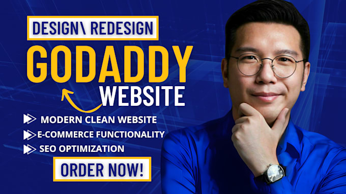 Gig Preview - Design godaddy redesign godaddy godaddy website godaddy seo website design