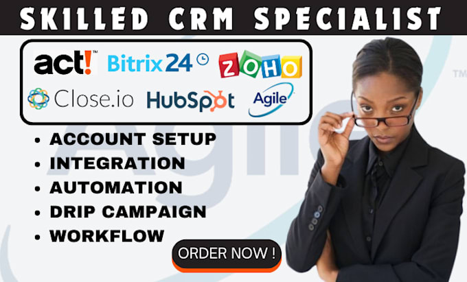 Gig Preview - Setup close bitrix act crm agile bitrix24 zoho crm workflow hubspot automation