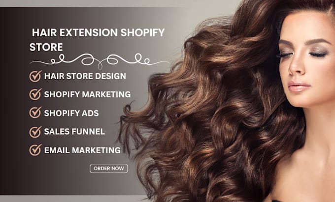 Gig Preview - Hair extension shopify store hair extension website hair extension shopify store