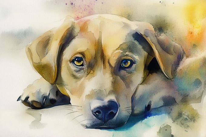 Gig Preview - Paint stunning watercolor pet portrait