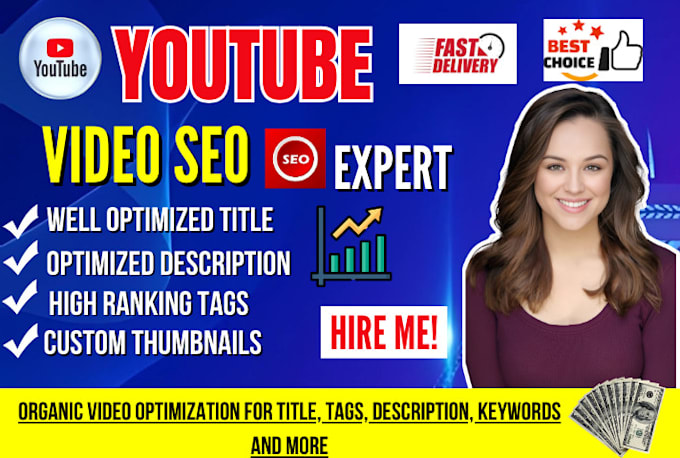 Gig Preview - Rank youtube video seo with best optimize title, description tags organic growth