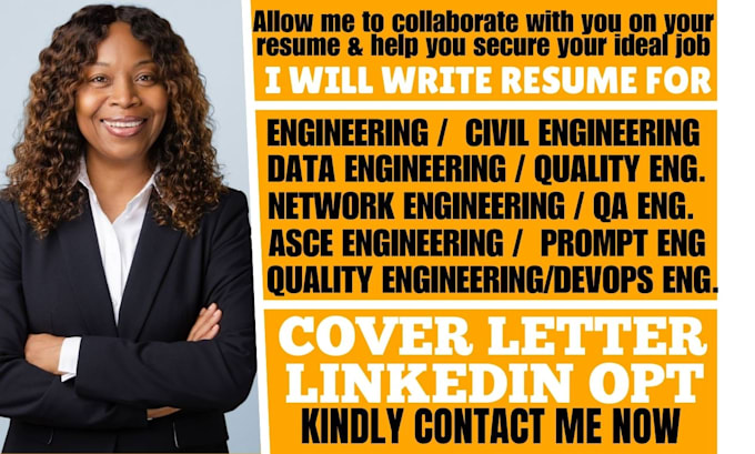 Gig Preview - Craft resume for engineering  civil engineering data engineering