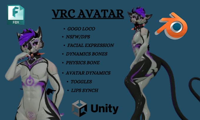 Gig Preview - Create vrchat avatar, vrc avatar, furry avatar, nsfw avatar, anime, vtuber, nsfw