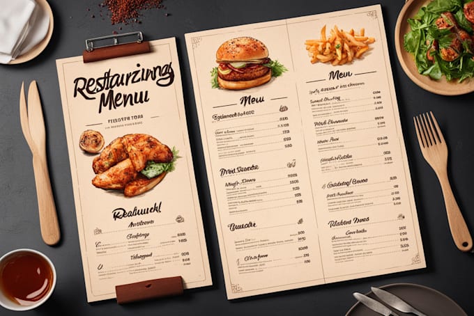 Gig Preview - Do digital restaurant food menu board flyer signage design