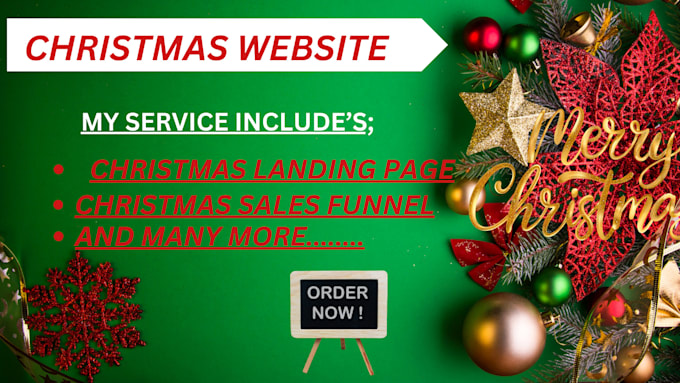 Gig Preview - Design christmas website, christmas sales funnel, christmas landing page