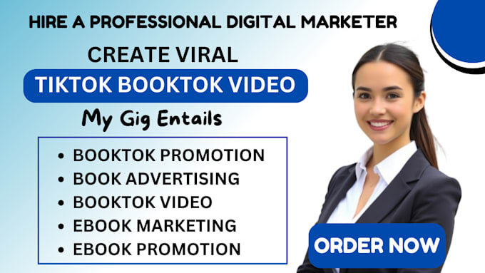 Gig Preview - Do viral tiktok booktok video book marketing kdp marketing tiktok book promotion