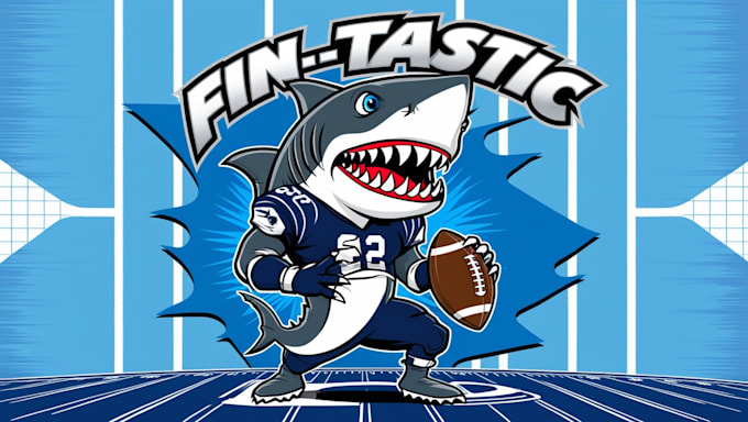 Gig Preview - Custom shark football sport mascot logo design