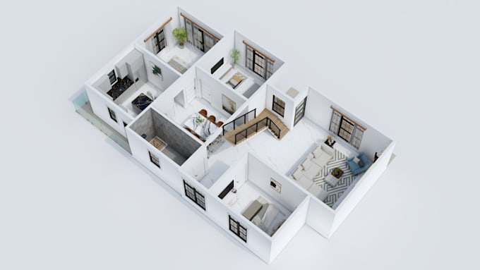 Gig Preview - Design high quality 3d floor plan renderings