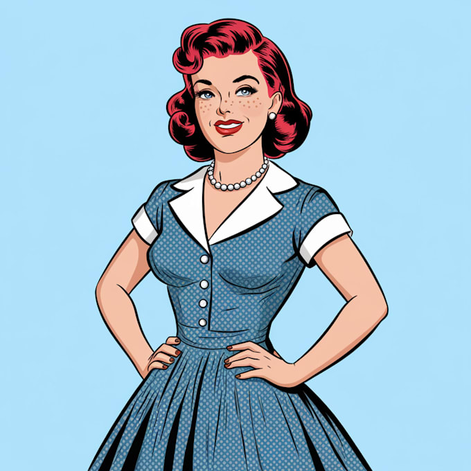 Bestseller - make a vintage pin up girl and pin up girl illustration