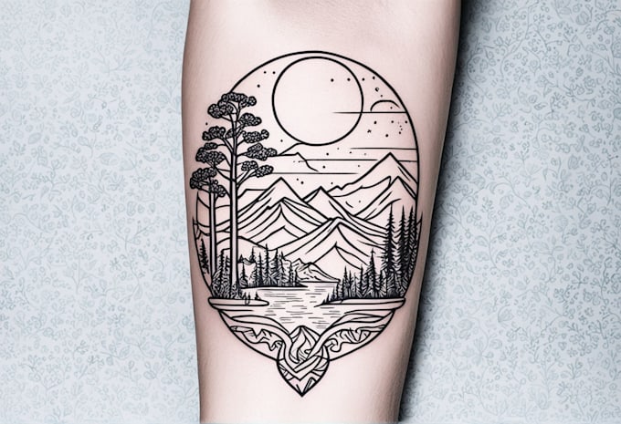 Gig Preview - Make minimalist line art tattoo with my style