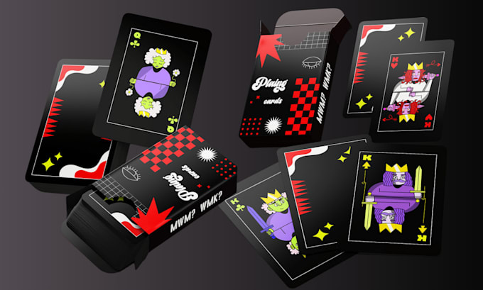 Gig Preview - Card game design card mock up card box card illustration rule book guide book