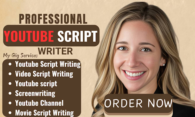 Gig Preview - Be your youtube script writer, video script, video scriptwriter, scriptwriter