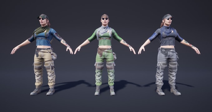 Gig Preview - Deliver game character, rig in bender for ue5, vrm texture, idle animation, nsfw