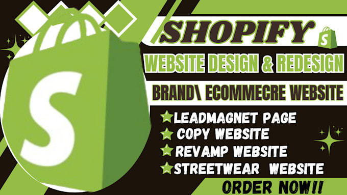 Gig Preview - Shopify website creator, brand website,custom y2k pagefly replo website revamp