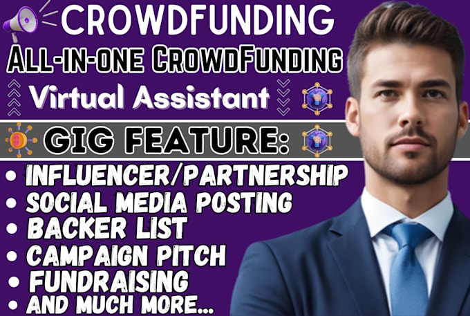 Bestseller - be your crowdfunding virtual assistant, gofundme webfunder kickstarter indiegogo