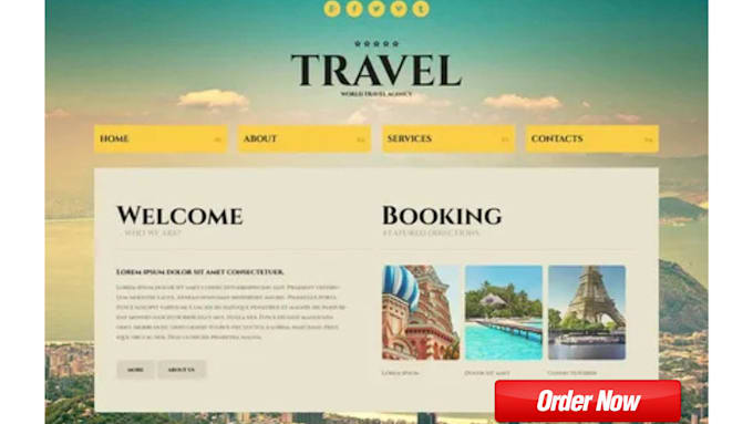 Gig Preview - Design travel agency website tour website booking website agency website