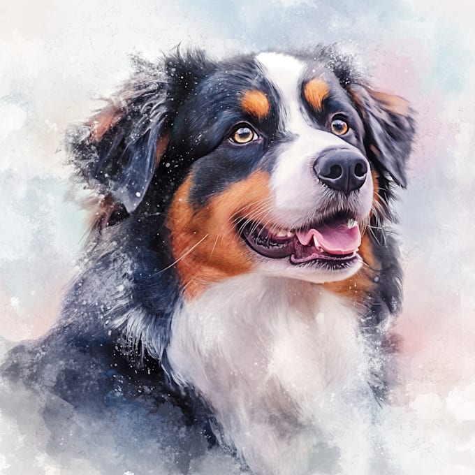 Gig Preview - Draw custom pet portrait, dog portrait, cat portrait drawing