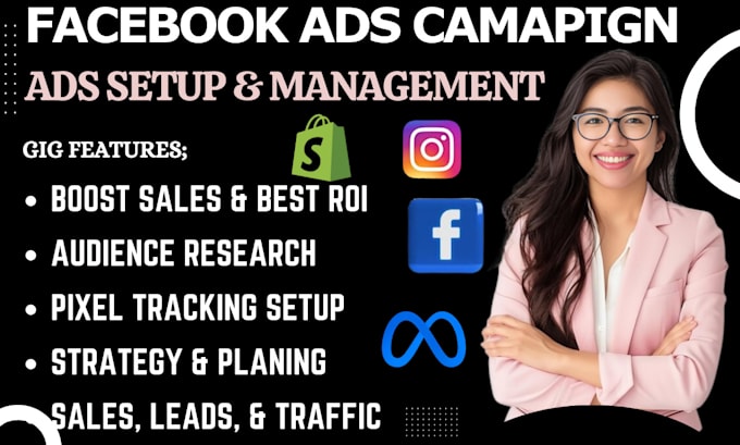 Gig Preview - Setup facebook ads campaign, advertising, meta ad, instagram, and fb ads manager