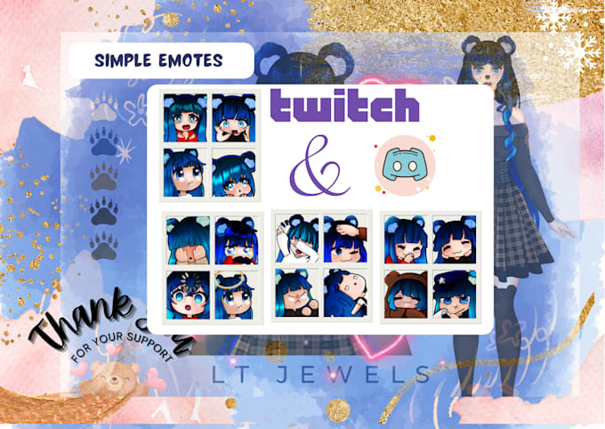 Gig Preview - Draw cute custom emotes for twitch, discord, vtuber