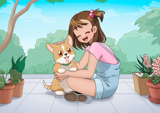 Gig Preview - Draw you and your pet in anime style