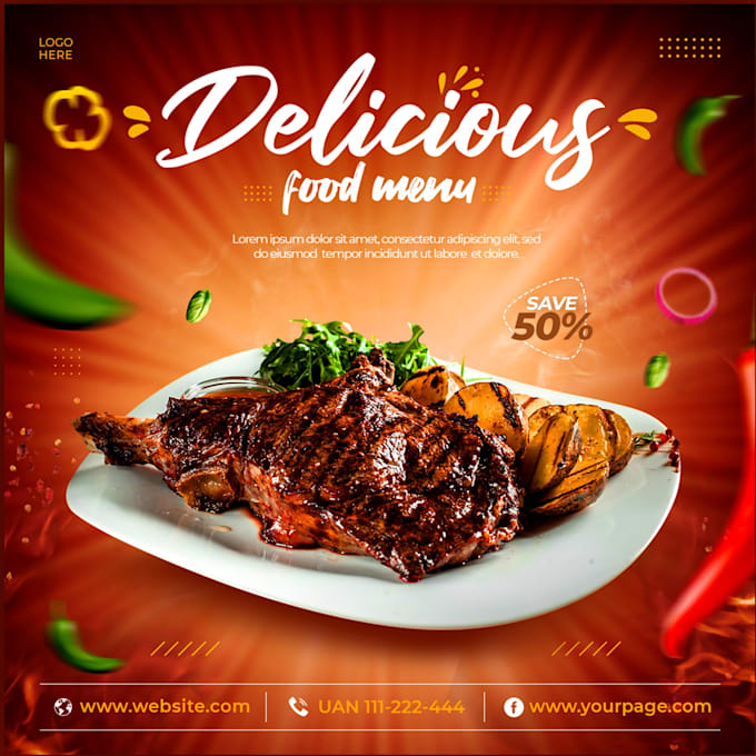 Bestseller - design food poster, restaurant menu, and food promotion