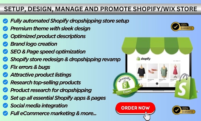 Gig Preview - Design, revamp, update shopify ecommerce store wix website manage marketing seo