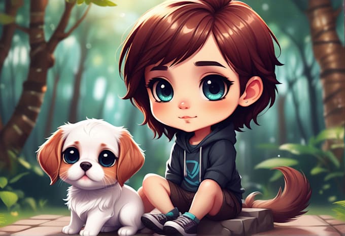 Gig Preview - Do a cute chibi cartoon portrait or avatar of you or pet