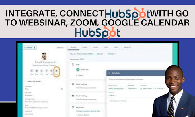 Gig Preview - Integrate, connect hubspot with go to webinar, zoom, google calendar hubspot