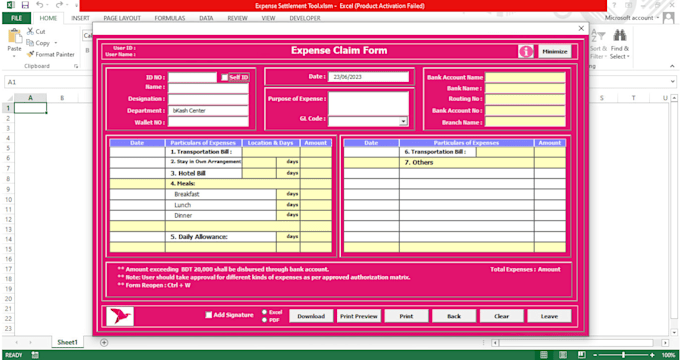 Gig Preview - Make attractive excel data entry user form for you