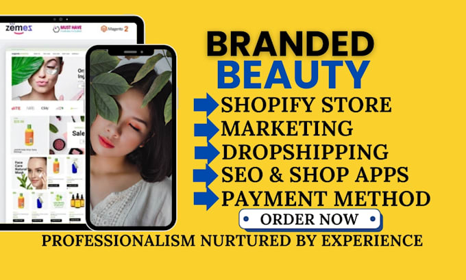 Gig Preview - Create a branded beauty shopify store beauty website beauty store shopify bstore